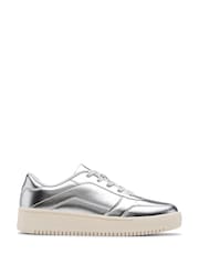 Clarks Silver Barley Step Youth Trainers - Image 1 of 6