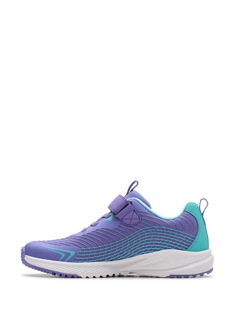 Clarks Purple Deyes Dash Kids Shoes - Image 2 of 6