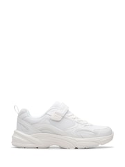 Clarks White Crafton Move Kids Shoes - Image 1 of 6