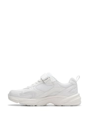 Clarks White Crafton Move Kids Shoes - Image 2 of 6