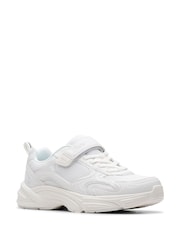 Clarks White Crafton Move Kids Shoes - Image 3 of 6