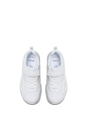 Clarks White Crafton Move Kids Shoes - Image 4 of 6