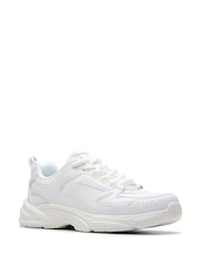 Clarks White Crafton Move Youth Shoes - Image 3 of 6