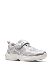 Clarks Silver Crafton Move Kids Shoes - Image 3 of 6