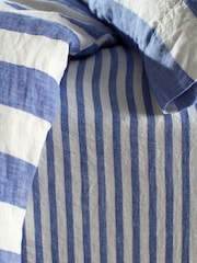 Secret Linen Store Cobalt Blue Cora 100% Linen Fitted Sheet - Image 2 of 3