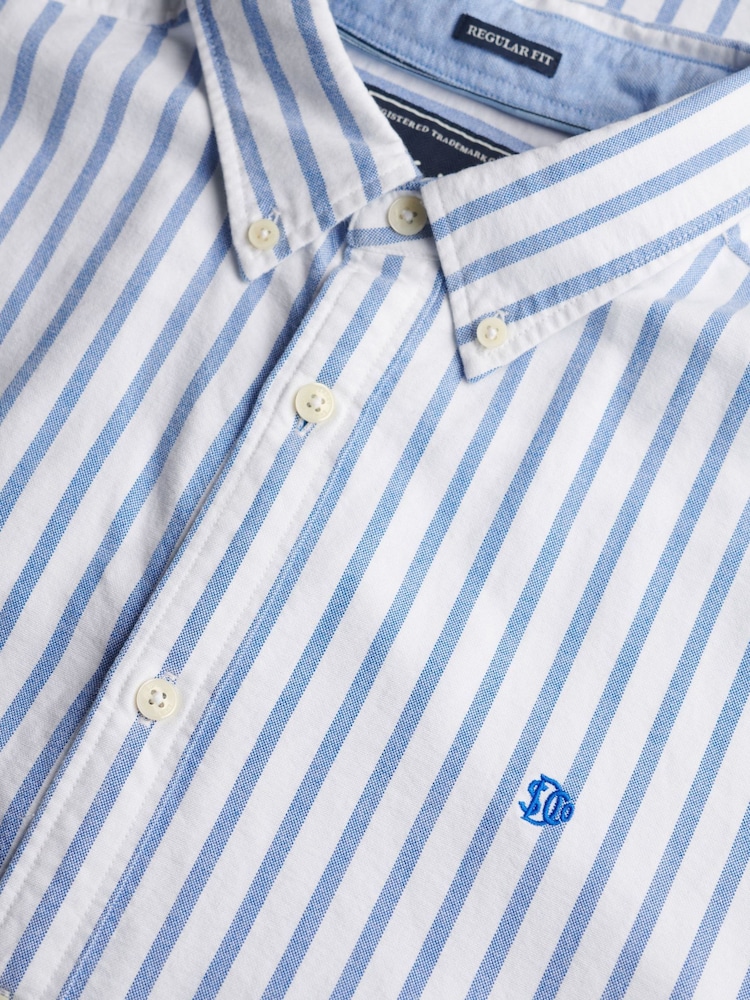 Gestreift, Strand, Blau - Superdry Preppy Oxford Kurzarmhemd - Bild 10 von 10
