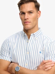 Gestreift, Strand, Blau - Superdry Preppy Oxford Kurzarmhemd - Bild 8 von 10