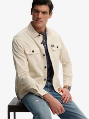 Superdry Cream 2 Pocket Overshirt - Image 1 of 6