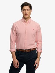 Superdry Pink Preppy Oxford Long Sleeve Shirt - Image 1 of 8