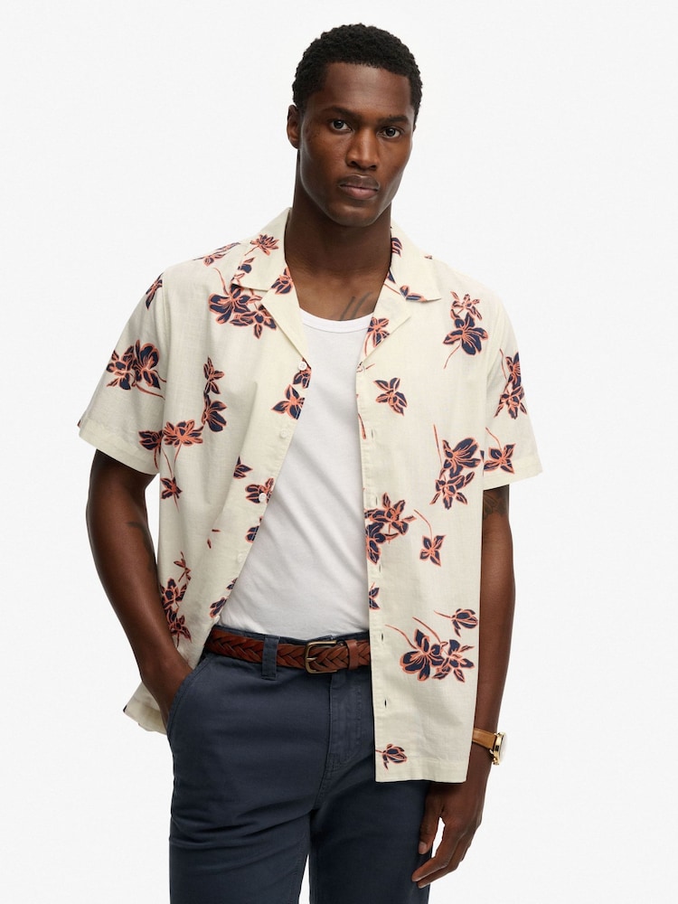 Superdry White Cabana Poolside Short Sleeve Shirt - Image 1 of 5