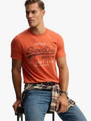 Superdry Orange Vintage Logo Heritage Relaxed T-Shirt - Image 4 of 6
