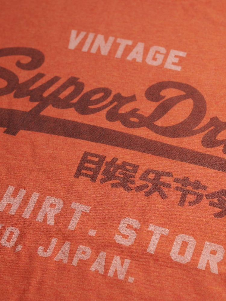 Superdry Orange Vintage Logo Heritage Relaxed T-Shirt - Image 6 of 6 Superdry Orange Vintage Logo Heritage Relaxed T-Shirt - Image 6 of 6