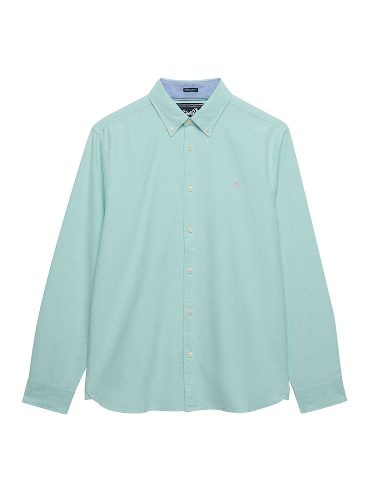 Superdry Green Preppy Oxford Long Sleeve Shirt - Image 1 of 2