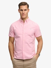 Superdry Pink Preppy Oxford Short Sleeve Shirt - Image 1 of 6