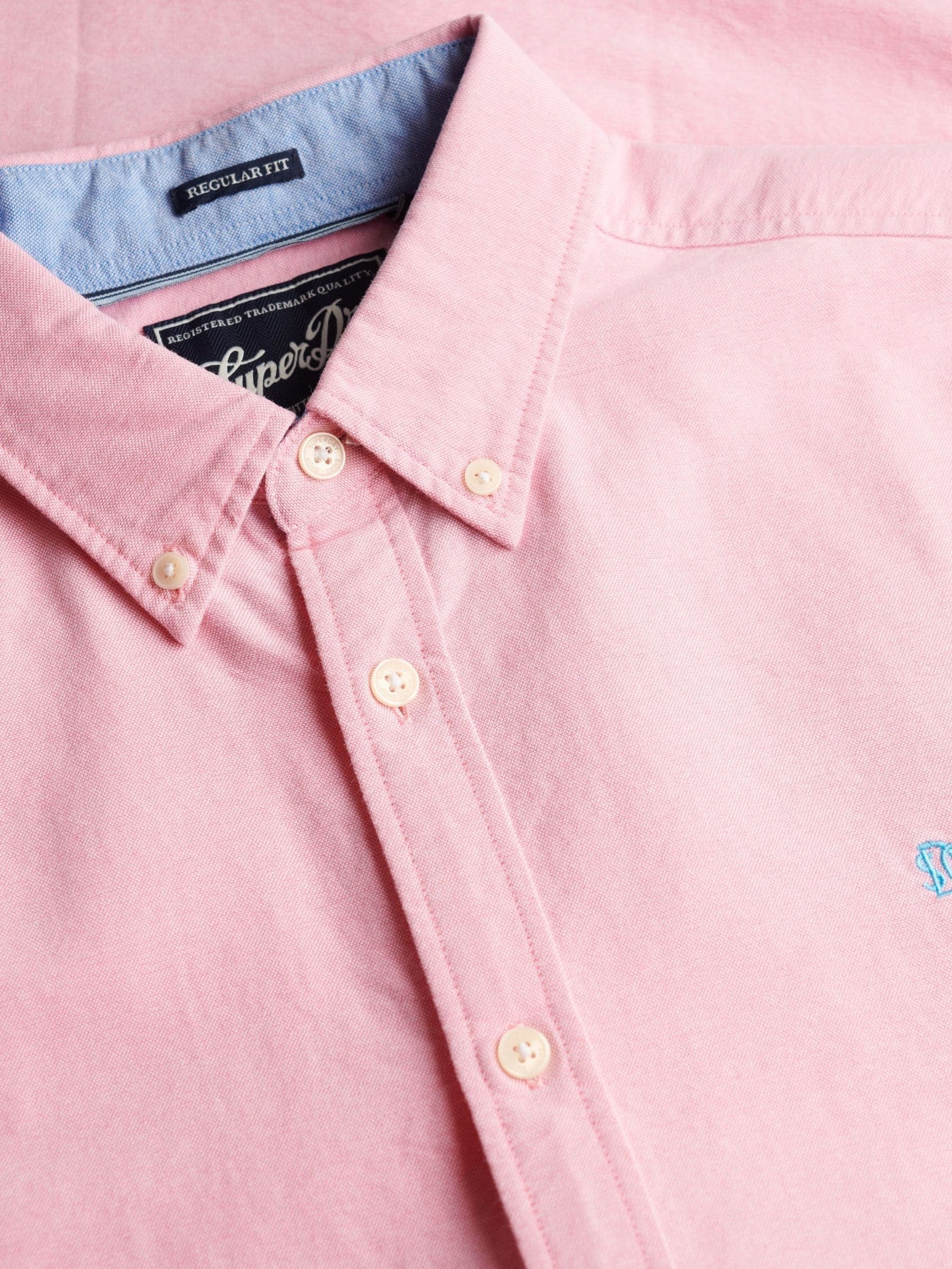 Buy Superdry Cali Coral Pink Chambray Preppy Oxford Short Sleeve