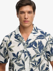 SUPERDRY Blue Short Sleeve Printed Beach Shirt - Image 10 of 12