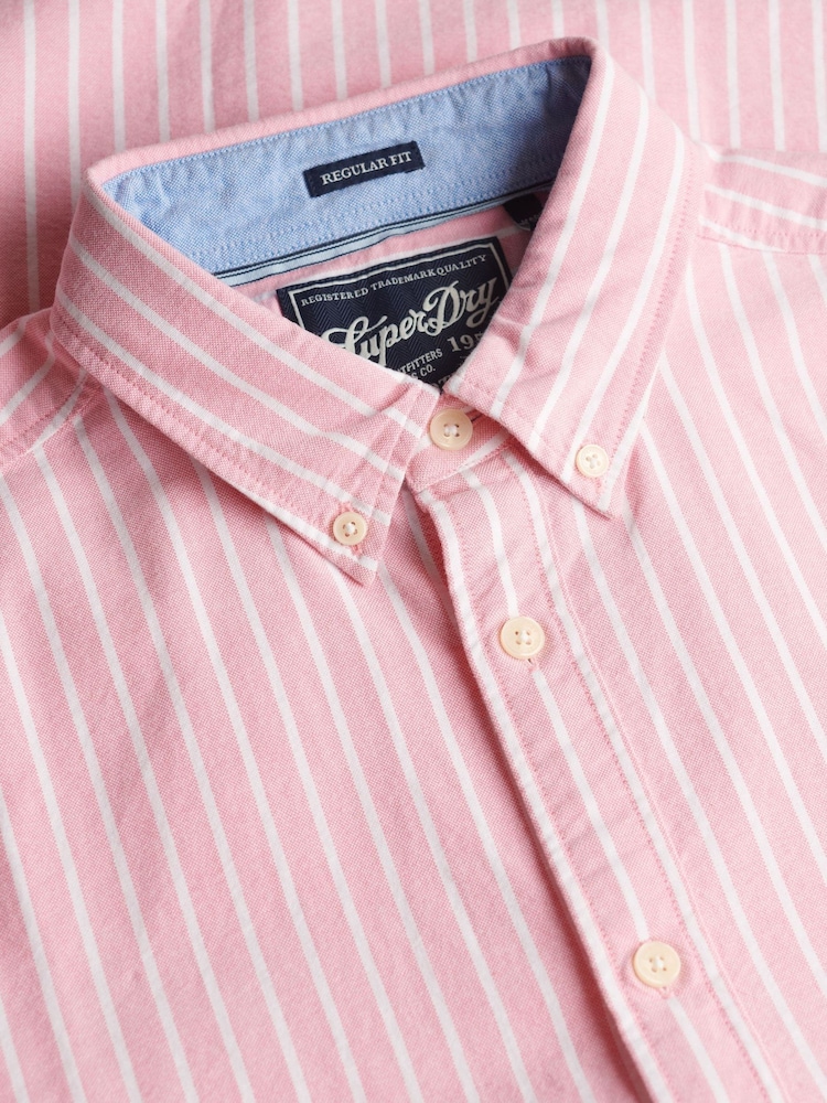 Superdry Pink Preppy Oxford Short Sleeve Shirt - Image 5 of 5