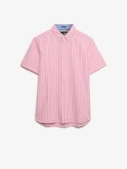 وردي مقلم - قميص أكسفورد بكُم قصير Preppy من Superdry - صورة 6 من 7