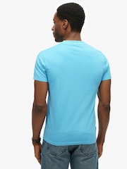Superdry Blue Essential Logo Embroidered Neon T-Shirt - Image 2 of 6