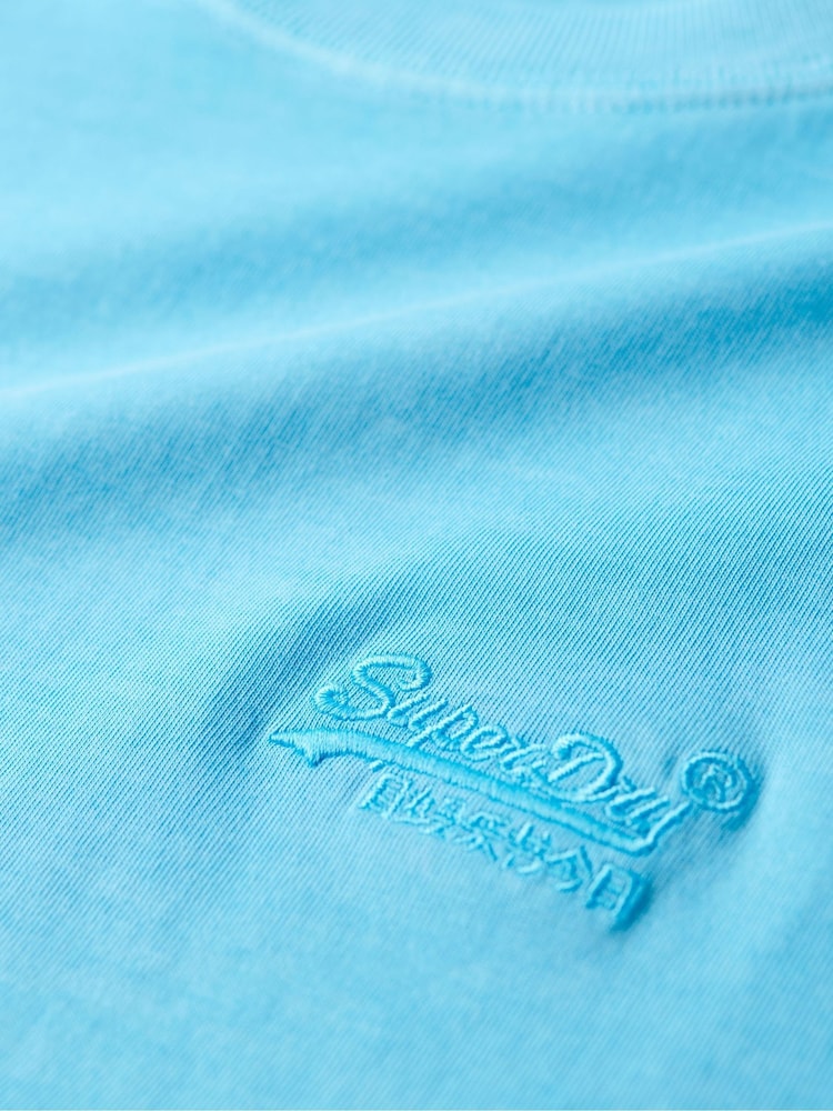 Buy Superdry Blue Essential Logo Embroidered Neon T-Shirt from the Next ...