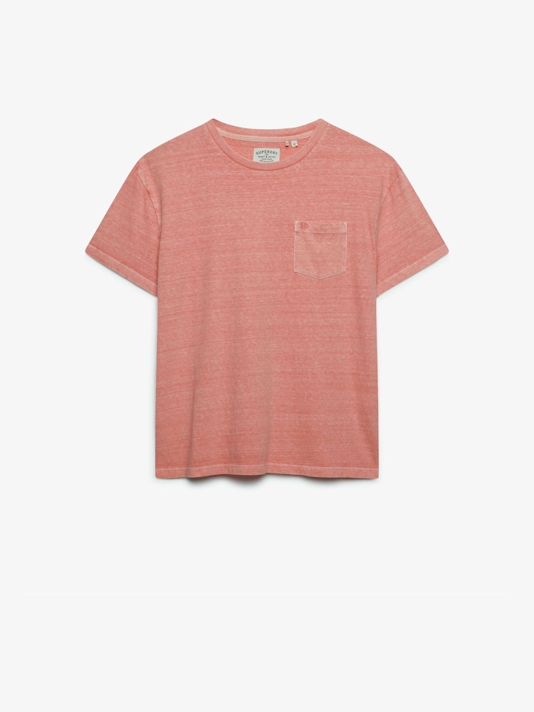 Superdry Pink Classic Pocket T-Shirt - Image 1 of 2 Superdry Pink Classic Pocket T-Shirt - Image 1 of 2