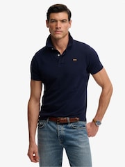 Superdry Blue Classic Pique Polo Shirt - Image 1 of 5