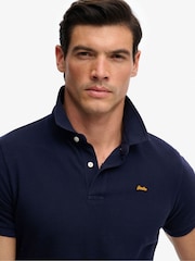 Superdry Blue Classic Pique Polo Shirt - Image 3 of 5