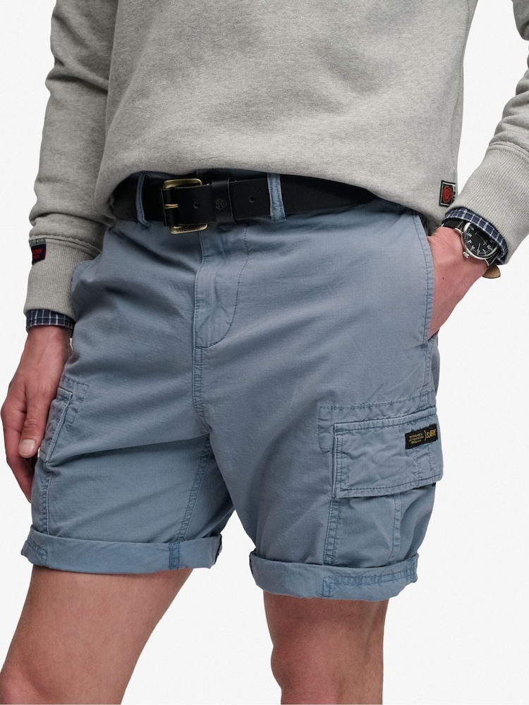 Superdry Grey Ripstop Light Cargo Shorts - Image 1 of 6