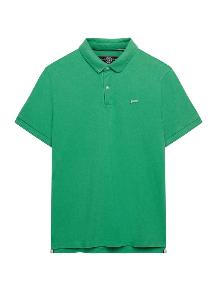 Superdry Green Classic Pique Polo Shirt - Image 6 of 6