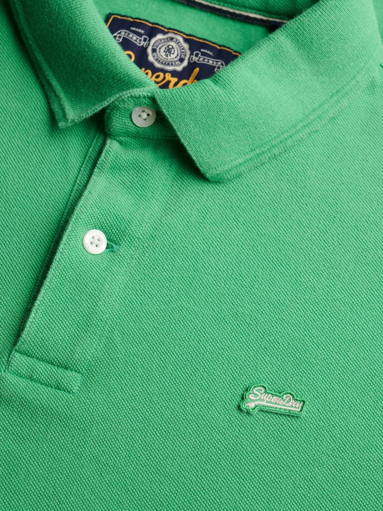 Superdry Green Classic Pique Polo Shirt - Image 7 of 7 Superdry Green Classic Pique Polo Shirt - Image 7 of 7