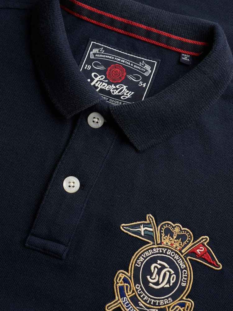 Superdry Blue Crest Polo Shirt - Image 7 of 7