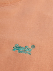 Superdry Orange Essential Logo Embroidery T-Shirt - Image 7 of 7