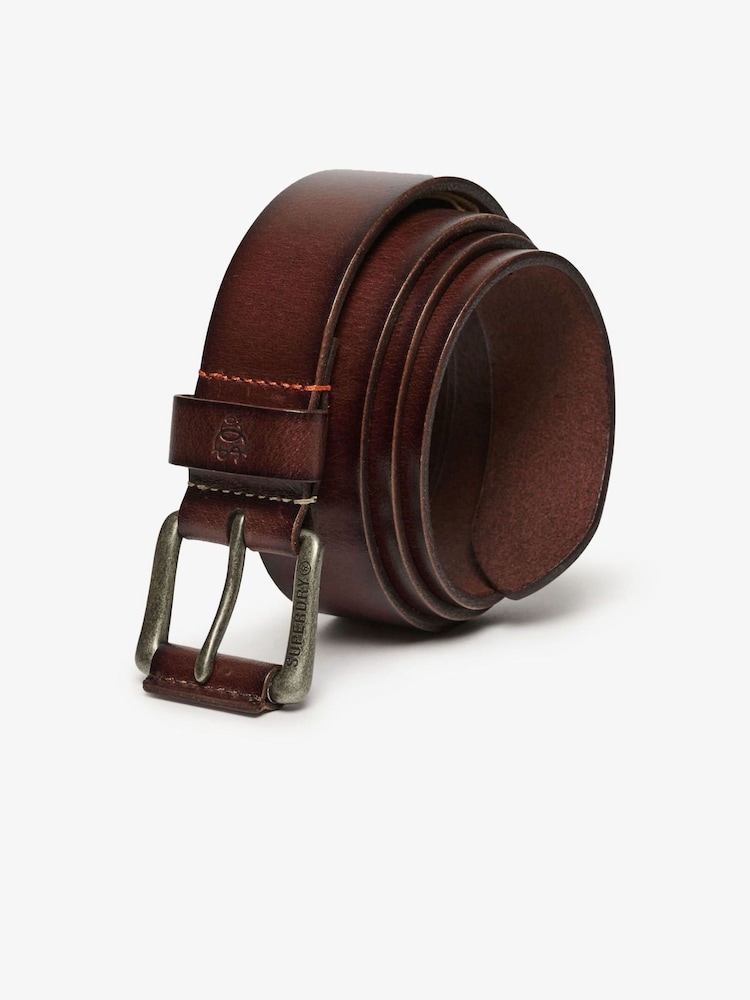 Superdry Brown Classic Leather Belt - Image 1 of 3