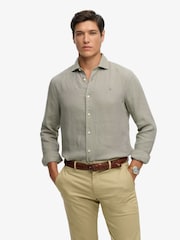 Superdry Green Riviera Long Sleeve Shirt - Image 1 of 6