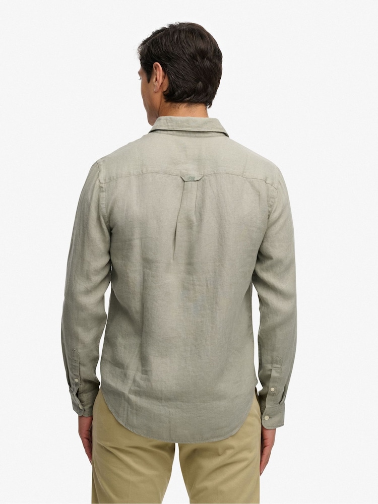 Superdry Green Riviera Long Sleeve Shirt - Image 2 of 6