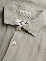 Superdry Green Riviera Long Sleeve Shirt - Image 6 of 6