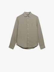 Verde - Superdry Riviera Long Sleeve Linen Shirt - Imagen 9 de 10
