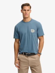 Bleu - T-shirt Superdry Merchant Graphic Pocket - Image 1 de 6