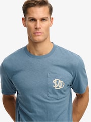 Bleu - T-shirt Superdry Merchant Graphic Pocket - Image 5 de 6