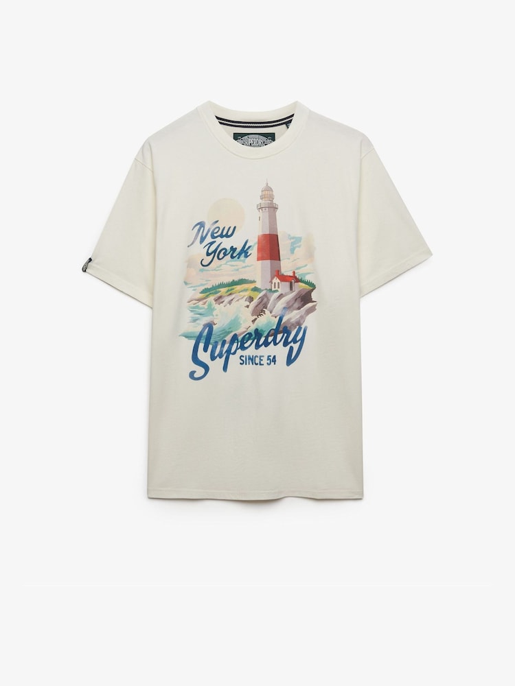 Superdry White Maritime Loose T-Shirt - Image 1 of 2