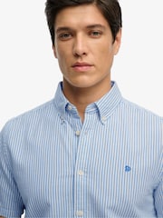 Superdry Blue Pinstripe Preppy Oxford Short Sleeve Shirt - Image 5 of 7