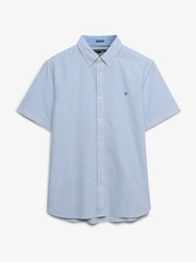 Superdry Blue Pinstripe Preppy Oxford Short Sleeve Shirt - Image 6 of 7