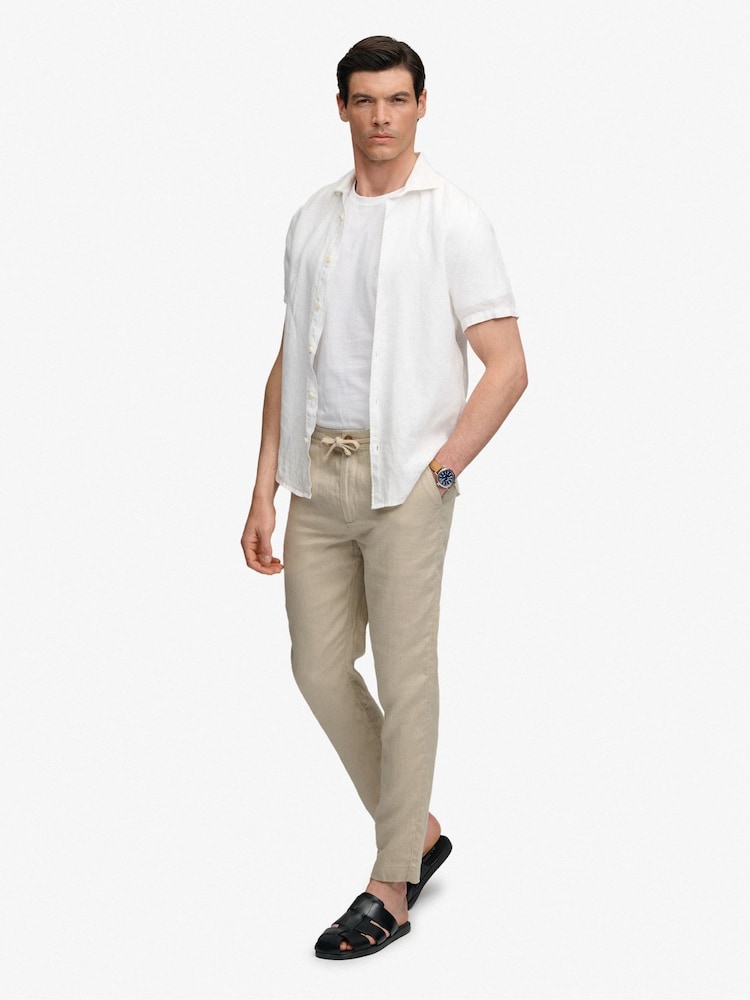 Superdry Natural Merchant Linen Trousers - Image 2 of 7 Superdry Natural Merchant Linen Trousers - Image 2 of 7