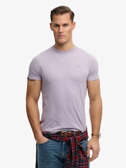 Superdry Lilac Purple Essential Logo Embroidered T-Shirt - Image 1 of 6