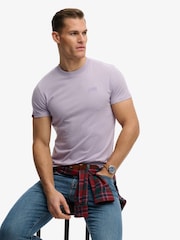 Superdry Lilac Purple Essential Logo Embroidered T-Shirt - Image 3 of 6