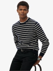 Superdry Blue Merchant Breton Jumper - Image 3 of 5