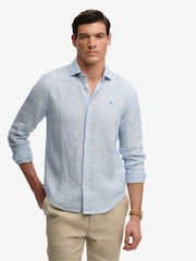 Superdry Blue Riviera Long Sleeve Shirt - Image 1 of 5