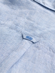 Superdry Blue Pick Riviera Long Sleeve Linen Shirt - Image 7 of 7