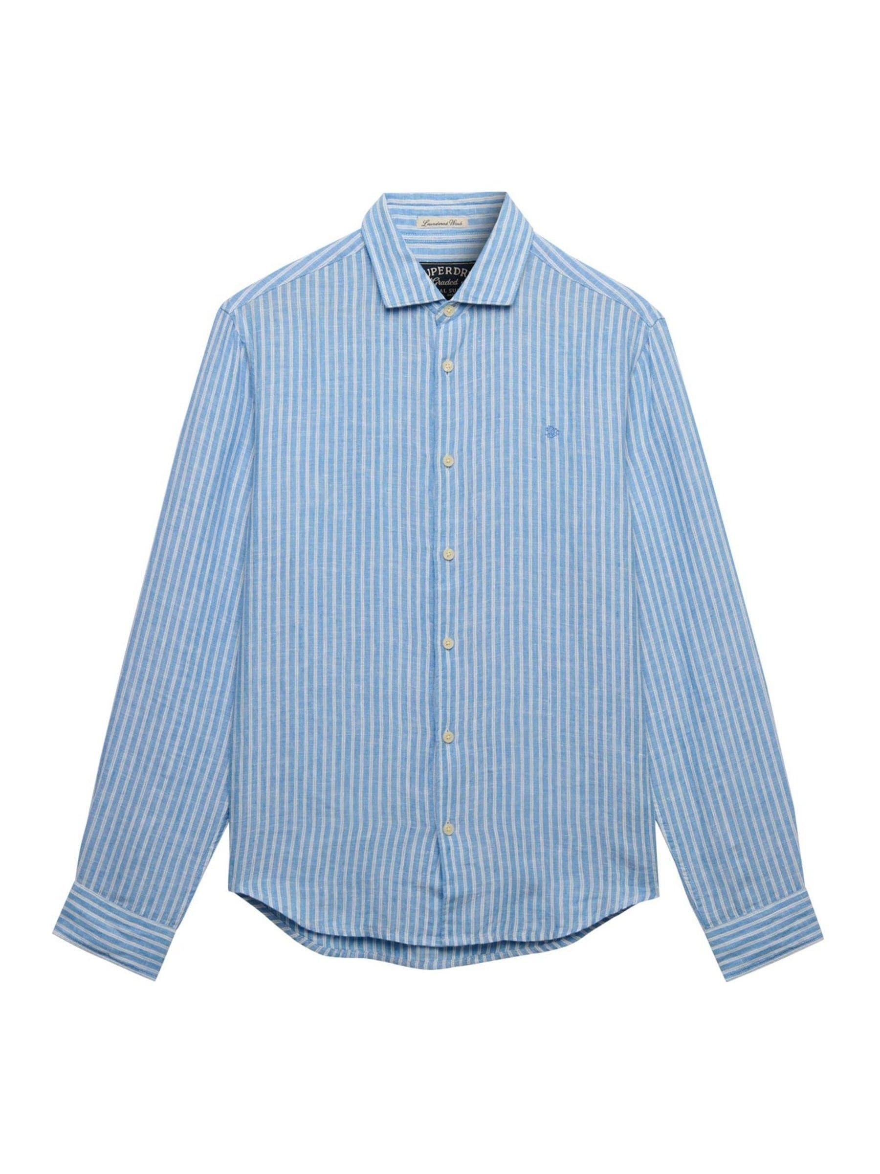 トップス GUY ROVER Blue linen shirt Guy Rover Casual Button-Down