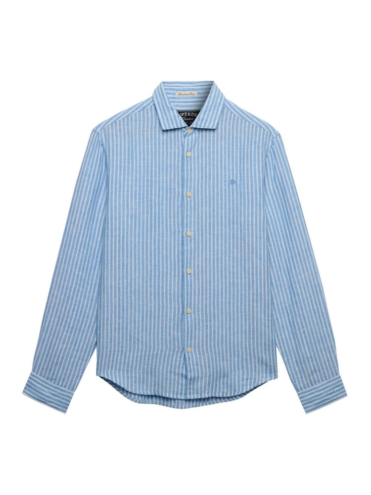 Superdry Blue Riviera Long Sleeve Shirt - Image 6 of 6